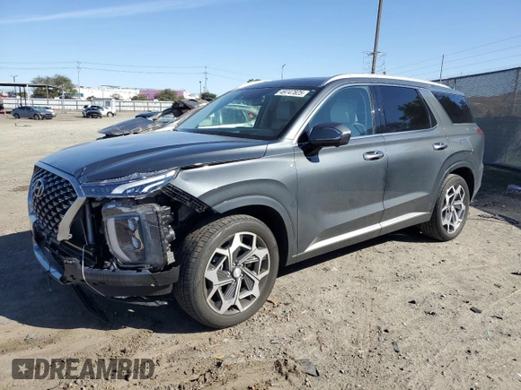 2022 Hyundai Palisade Calligraphy z VIN KM8R74HE8NU458097, wystawiony jako Copart lot #49747825 z przebiegiem 14 973 mil mil oraz Szkoda całkowita • Salvage title. Historia ofert i sprzedaży dostępna na DreamBid. Obrazek 1.