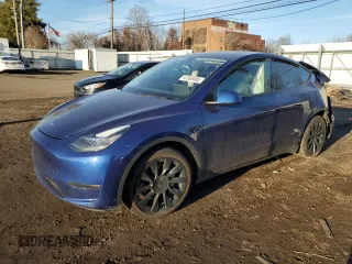 2021 Tesla Model Y Long Range with VIN 5YJYGAEE2MF262571, listed as a Copart auction lot 47309485 with 57,431 mi miles and Salvage Title. Bid and sale history available at carsss.com. Image 1.