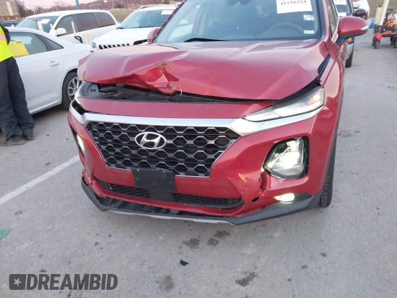 2019 Hyundai Santa Fe Ultimate with VIN 5NMS5CAA4KH105145, listed as a IAAI auction lot 41156214 with 54,796 mi miles and . Bid and sale history available at DreamBid. Image 6.