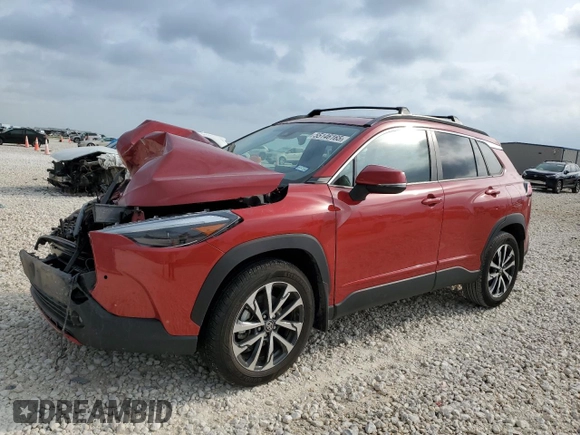 2022 Toyota Corolla Cross XLE with VIN 7MUDAAAG7NV019610, listed as a Copart auction lot 55146165 with 13,633 mi miles and Salvage title. Bid and sale history available at DreamBid. Image 1.