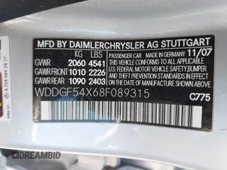 2008 Mercedes-Benz C 300 Sport with VIN WDDGF54X68F089315, listed as a IAAI auction lot 42628391 with 179,481 mi miles and . Bid and sale history available at DreamBid. Image 9.