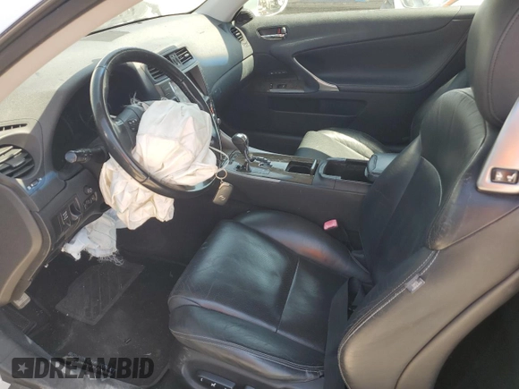 2010 Lexus IS 350 C with VIN JTHFE2C21A2501066, listed as a Copart auction lot 58827455 with 124,657 mi miles and Salvage title. Bid and sale history available at DreamBid. Image 7.