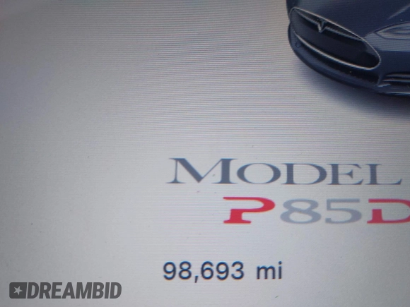2015 Tesla Model S 85D with VIN 5YJSA1H46FF082264, listed as a IAAI auction lot 42068959 with 98,693 mi miles. Bid and sale history available at carsss.com. Image 15.
