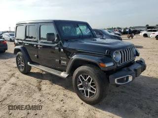 2024 Jeep Wrangler Sahara with VIN 1C4PJXEN1RW118397, listed as a Copart auction lot 56307925 with 7,257 mi miles and Salvage Title. Bid and sale history available at DreamBid. Image 4.