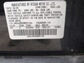 2009 Infiniti EX Journey with VIN JNKAJ09F69M951364, listed as a IAAI auction lot 42041467 with 161,155 mi miles and . Bid and sale history available at DreamBid. Image 9.
