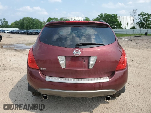 2007 Nissan Murano SL with VIN JN8AZ08W27W609606, listed as a Copart auction lot 60458045 with 86,281 mi miles and Salvage title. Bid and sale history available at DreamBid. Image 6.