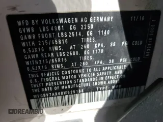 2011 Volkswagen Tiguan SE with VIN WVGBV7AX6BW525168, listed as a Copart auction lot 53824915 with 113,628 mi miles and Salvage Title. Bid and sale history available at DreamBid. Image 13.