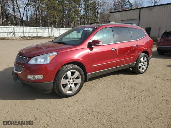 2012 Chevrolet Traverse LTZ with VIN 1GNKVLEDXCJ184148, listed as a Copart auction lot 48105525 with 100,514 mi miles and Salvage Title. Bid and sale history available at carsss.com. Image 1.