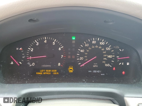 2003 Lexus LS 430 with VIN JTHBN30F730116220, listed as a Copart auction lot 54929245 with 196,401 mi miles and Salvage Title. Bid and sale history available at DreamBid. Image 9.