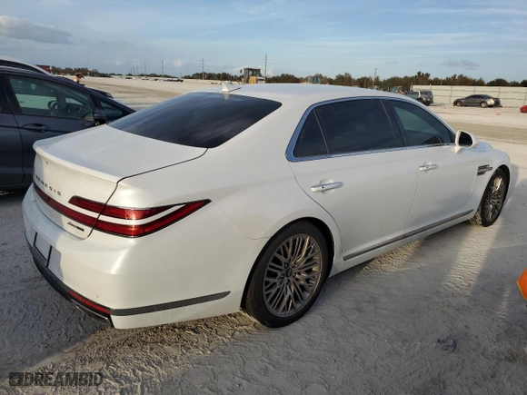 2022 Genesis G90 5.0L Ultimate with VIN KMTF54PH3NU094438, listed as a Copart auction lot 77242864 with 0 mi miles and Non Repairable. Bid and sale history available at carsss.com. Image 3.