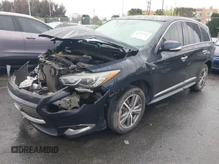 2019 Infiniti QX60 LUXE with VIN 5N1DL0MN1KC512944, listed as a IAAI auction lot 41515162 with 60,090 mi miles. Bid and sale history available at carsss.com. Image 2.