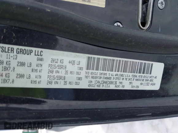 2014 Jeep Compass Sport with VIN 1C4NJCBA0ED680136, listed as a IAAI auction lot 41620604 with Not Provided miles. Bid and sale history available at carsss.com. Image 9.