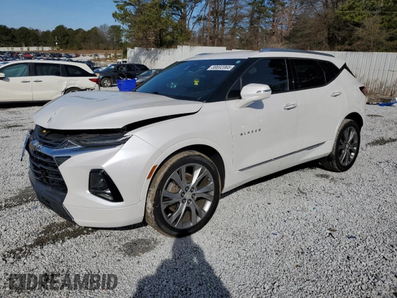 2020 Chevrolet Blazer Premier with VIN 3GNKBFRS4LS697221, listed as a Copart auction lot 88692065 with 65,048 mi miles and Salvage title. Bid and sale history available at DreamBid. Image 1.