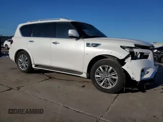2019 Infiniti QX80 LUXE with VIN JN8AZ2NF9K9684004, listed as a Copart auction lot 51022145 with 35,454 mi miles and Salvage Title. Bid and sale history available at carsss.com. Image 4.