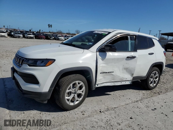 2025 Jeep Compass Sport with VIN 3C4NJDAN3ST515939, listed as a Copart auction lot 47130745 with 9,136 mi miles and Clean title. Bid and sale history available at DreamBid. Image 1.