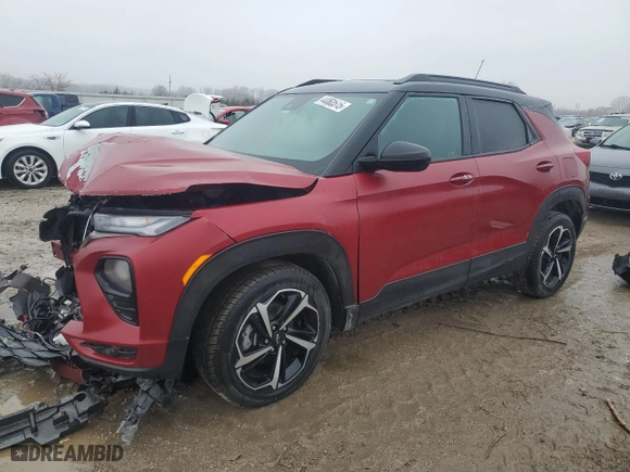 2021 Chevrolet TrailBlazer RS with VIN KL79MUSL8MB099751, listed as a Copart auction lot 44063515 with 50,455 mi miles and Salvage Title. Bid and sale history available at carsss.com. Image 1.