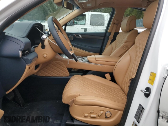 2021 Genesis GV80 with VIN KMUHCESC7MU074980, listed as a Copart auction lot 48499505 with 42,568 mi miles and Salvage Title. Bid and sale history available at DreamBid. Image 7.