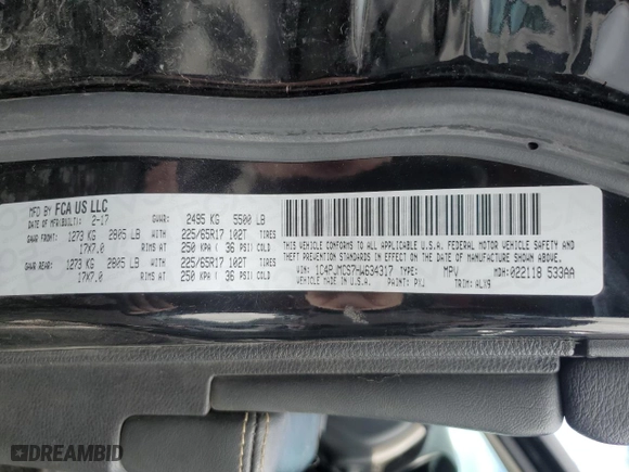 2017 Jeep Cherokee Latitude with VIN 1C4PJMCS7HW634317, listed as a Copart auction lot 44392675 with 105,430 mi miles and Salvage Title. Bid and sale history available at carsss.com. Image 13.