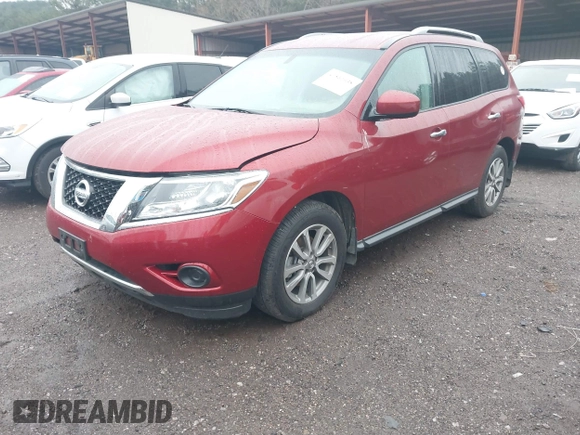 2015 Nissan Pathfinder S with VIN 5N1AR2MN9FC689700, listed as a IAAI auction lot 41561038 with 161,038 mi miles. Bid and sale history available at carsss.com. Image 2.