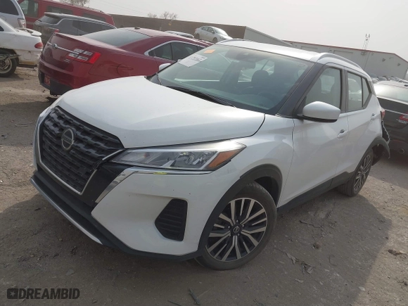 2021 Nissan Kicks SV with VIN 3N1CP5CV6ML480697, listed as a IAAI auction lot 41781662 with 83,015 mi miles. Bid and sale history available at carsss.com. Image 2.