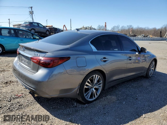 2020 Infiniti Q50 Pure with VIN JN1EV7AR8LM254097, listed as a Copart auction lot 50017965 with 69,758 mi miles and Salvage title. Bid and sale history available at DreamBid. Image 3.
