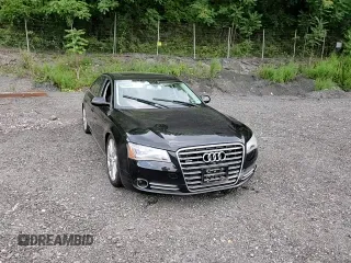 2014 Audi A8 4.0T with VIN WAUR2AFD5EN003923, listed as a Copart auction lot 65389025 with 97,833 mi miles and Salvage title. Bid and sale history available at DreamBid. Image 13.