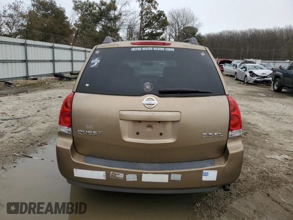 2004 Nissan Quest S with VIN 5N1BV28UX4N334537, listed as a Copart auction lot 48255935 with 95,403 mi miles and Clean Title. Bid and sale history available at carsss.com. Image 6.