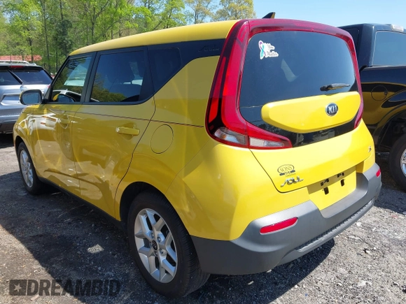 2020 Kia Soul LX with VIN KNDJ23AU6L7104148, listed as a IAAI auction lot 41988387 with 54,631 mi miles. Bid and sale history available at carsss.com. Image 3.