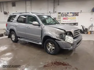 2001 Toyota Sequoia Limited with VIN 5TDBT48A21S022827, listed as a IAAI auction lot 41348363 with 258,634 mi miles. Bid and sale history available at carsss.com. Image 1.