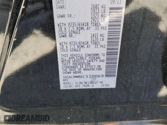2014 Infiniti QX60 with VIN 5N1AL0MM6EC510069, listed as a Copart auction lot 53348075 with 132,356 mi miles and Salvage Title. Bid and sale history available at carsss.com. Image 13.