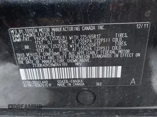 2011 Toyota RAV4 Ltd with VIN 2T3DK4DV2BW064189, listed as a IAAI auction lot 41571372 with 148,016 mi miles. Bid and sale history available at carsss.com. Image 9.