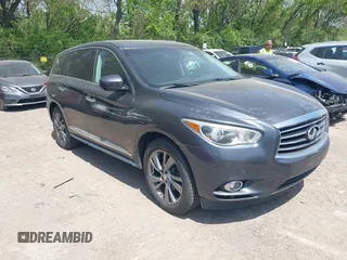 2013 Infiniti JX35 with VIN 5N1AL0MM1DC306701, listed as a IAAI auction lot 42131992 with 177,357 mi miles. Bid and sale history available at carsss.com. Image 1.