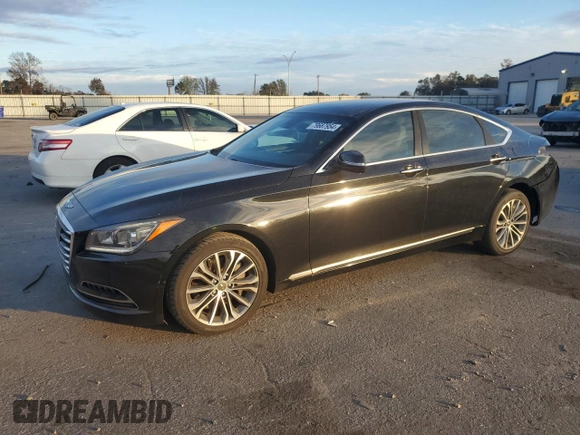 2017 Genesis G80 3.8L with VIN KMHGN4JE5HU180447, listed as a Copart auction lot 79687954 with 70,495 mi miles and Salvage Title. Bid and sale history available at DreamBid. Image 1.