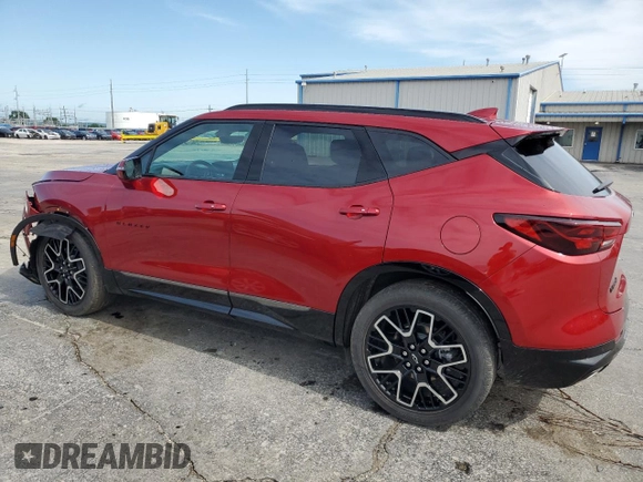 2023 Chevrolet Blazer RS with VIN 3GNKBKRS0PS111791, listed as a Copart auction lot 61248575 with 14,702 mi miles and Salvage title. Bid and sale history available at DreamBid. Image 2.
