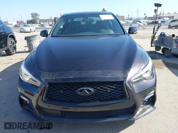 2024 Infiniti Q50 Red Sport 400 with VIN JN1FV7DP6RM660306, listed as a IAAI auction lot 42272726 with 962 mi miles and . Bid and sale history available at DreamBid. Image 12.