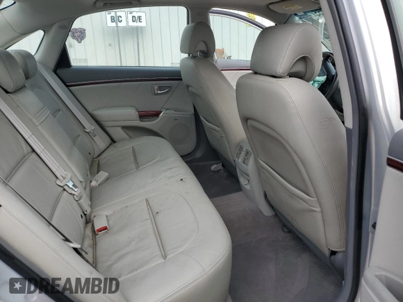 2008 Hyundai Azera Limited with VIN KMHFC46F38A332276, listed as a Copart auction lot 58867055 with Not provided miles and Salvage title. Bid and sale history available at DreamBid. Image 10.