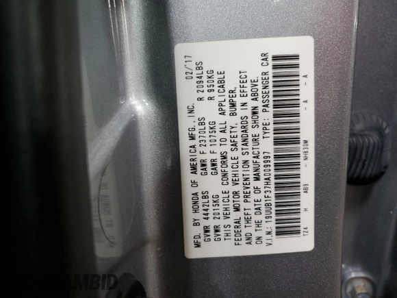 2017 Acura TLX with VIN 19UUB1F37HA009997, listed as a Copart auction lot 50193535 with 129,905 mi miles and Salvage Title. Bid and sale history available at carsss.com. Image 12.