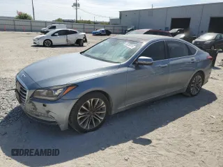 2017 Genesis G80 3.8L with VIN KMHGN4JE3HU193018, listed as a Copart auction lot 49795015 with 83,848 mi miles and Salvage Title. Bid and sale history available at carsss.com. Image 1.