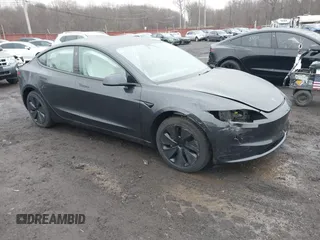 2024 Tesla Model 3 with VIN 5YJ3E1EA9RF858829, listed as a IAAI auction lot 41160315 with 2,994 mi miles. Bid and sale history available at carsss.com. Image 1.