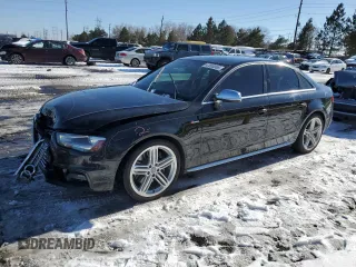 2015 Audi S4 Premium Plus with VIN WAUDGAFL6FA117859, listed as a Copart auction lot 42600065 with 107,414 mi miles and Salvage Title. Bid and sale history available at carsss.com. Image 1.