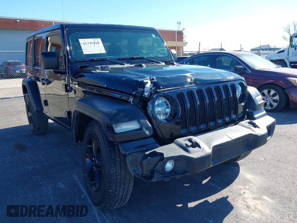 2022 Jeep Wrangler Unlimited Sport with VIN 1C4HJXDG0NW200459, listed as a IAAI auction lot 41740168 with 19,019 mi miles and . Bid and sale history available at DreamBid. Image 6.