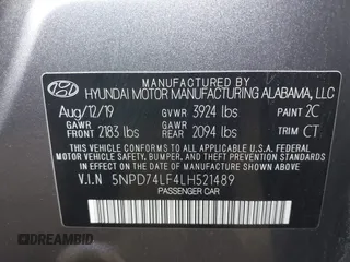 2020 Hyundai Elantra SE z VIN 5NPD74LF4LH521489, wystawiony jako IAAI lot #40638019 z przebiegiem 27 706 mil mil oraz . Historia ofert i sprzedaży dostępna na DreamBid. Obrazek 9.