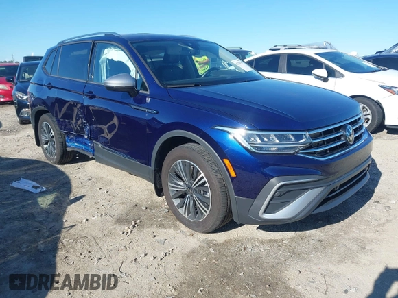 2024 Volkswagen Tiguan Wolfsburg Edition with VIN 3VV6B7AX5RM225695, listed as a IAAI auction lot 42329930 with 7,628 mi miles and . Bid and sale history available at DreamBid. Image 1.