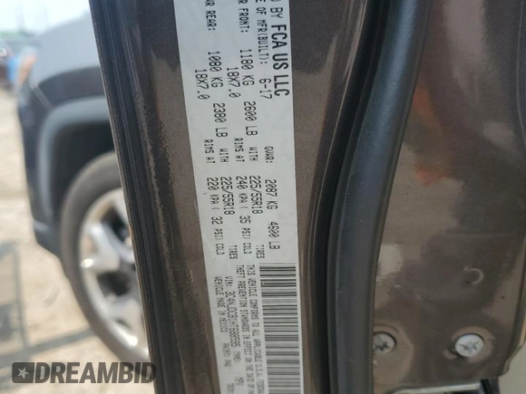 2017 Jeep Compass Limited с VIN 3C4NJDCB1HT688595, выставлен на аукционе Copart как лот 58960745 с пробегом 84 565 миль миль и Списание • Salvage title. История ставок и продаж доступна на DreamBid. Изображение 13.