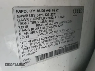 2022 Audi Q3 S line Premium Plus with VIN WA1EECF39N1090352, listed as a Copart auction lot 88731675 with 45,056 mi miles and Non Repairable. Bid and sale history available at carsss.com. Image 14.