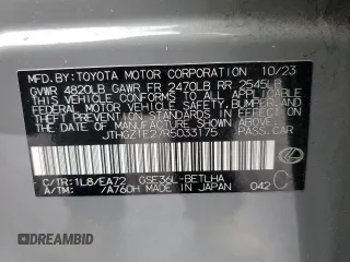 2024 Lexus IS 350 F Sport z VIN JTHGZ1E27R5033175, wystawiony jako Copart lot #54888745 z przebiegiem 18 125 mil mil oraz Szkody całkowita. Historia ofert i sprzedaży dostępna na DreamBid. Obrazek 12.