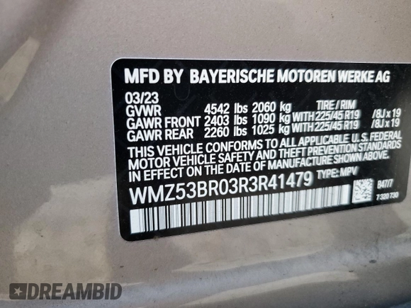 2024 MINI Countryman Cooper S with VIN WMZ53BR03R3R41479, listed as a Copart auction lot 85422814 with 8,453 mi miles and Salvage title. Bid and sale history available at DreamBid. Image 15.