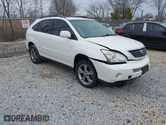 2007 Lexus RX 400h with VIN JTJGW31U572004833, listed as a IAAI auction lot 41938575 with 221,084 mi miles and . Bid and sale history available at DreamBid. Image 1.