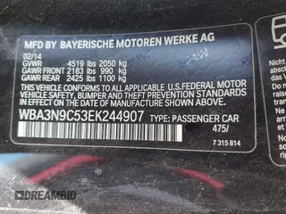 2014 BMW 4 Series 428i xDrive with VIN WBA3N9C53EK244907, listed as a IAAI auction lot 42380025 with 71,431 mi miles and . Bid and sale history available at DreamBid. Image 9.