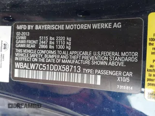 2013 BMW 6 Series 640i with VIN WBALW7C51DDX58713, listed as a IAAI auction lot 42005436 with 77,563 mi miles and . Bid and sale history available at carsss.com. Image 9.